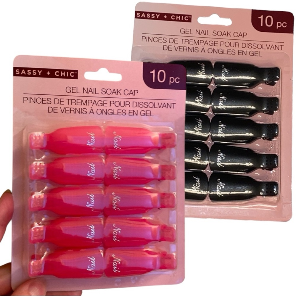 $6 or Free Gift w/Bundle Gel Nail Polish Soaking Caps Clip Cover Pink or Black
